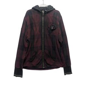 MCD More Core Division‎ Vintage Y2K Grunge Skater Punk Plaid Hoodie Mens XL
